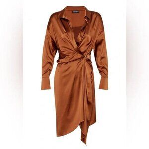 SER.O.YA Tanarin Silk Dress - Cognac Brown